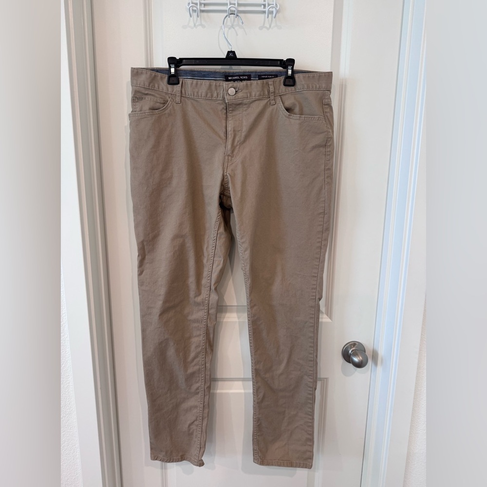 Michael Kors Parker Slim Fit Men's Khaki Chinos 36/32